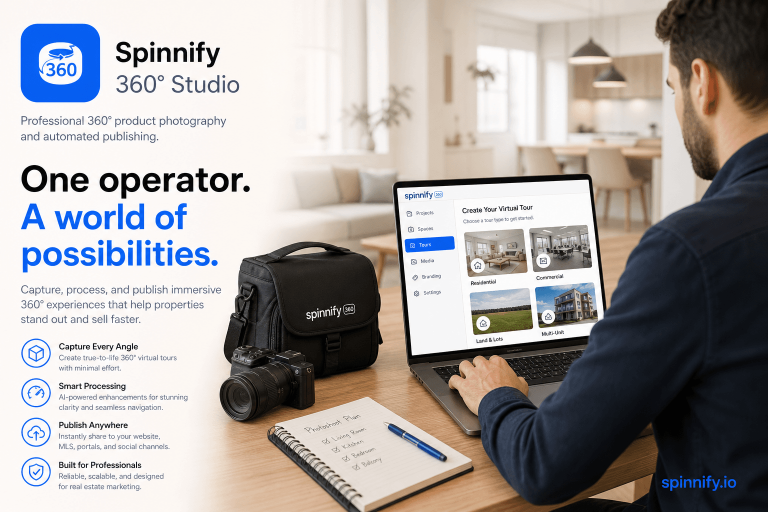 Spinnify 360° Studio: стек ПО виртуальных туров для фотографов недвижимости
